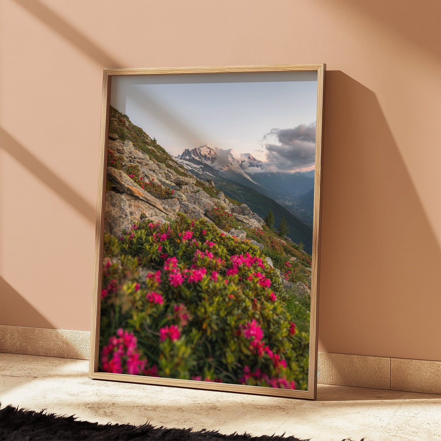 Mont Blanc Massif Wall Art - Chamonix Flowers Print