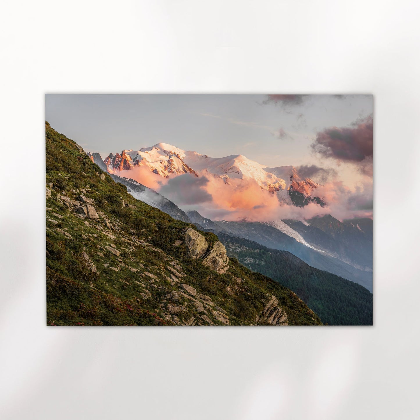 Mont Blanc Massif Sunset Wall Art Print - Chamonix Print