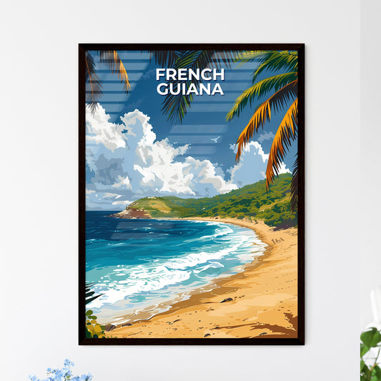 Vibrant Oil Painting of a Tropical Beach in  - Framed Art Print