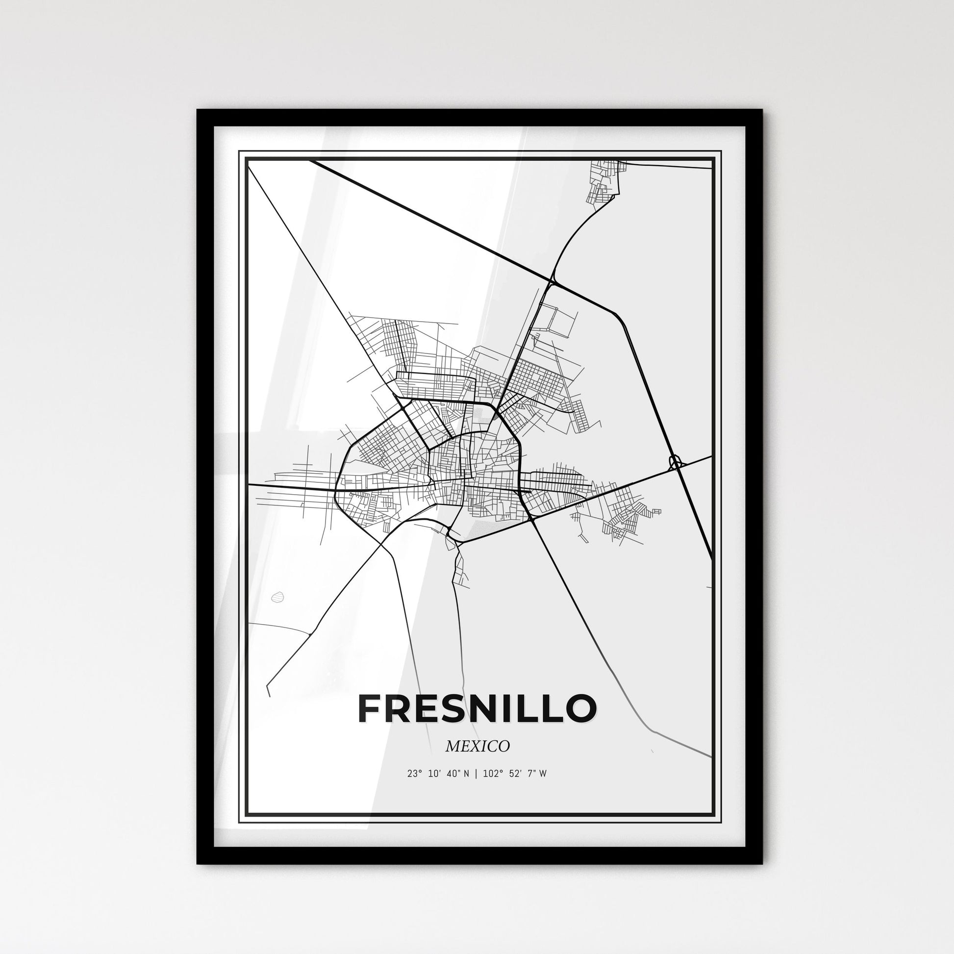 Fresnillo Mexico - Scandinavian Style City Map for Modern Home Decor