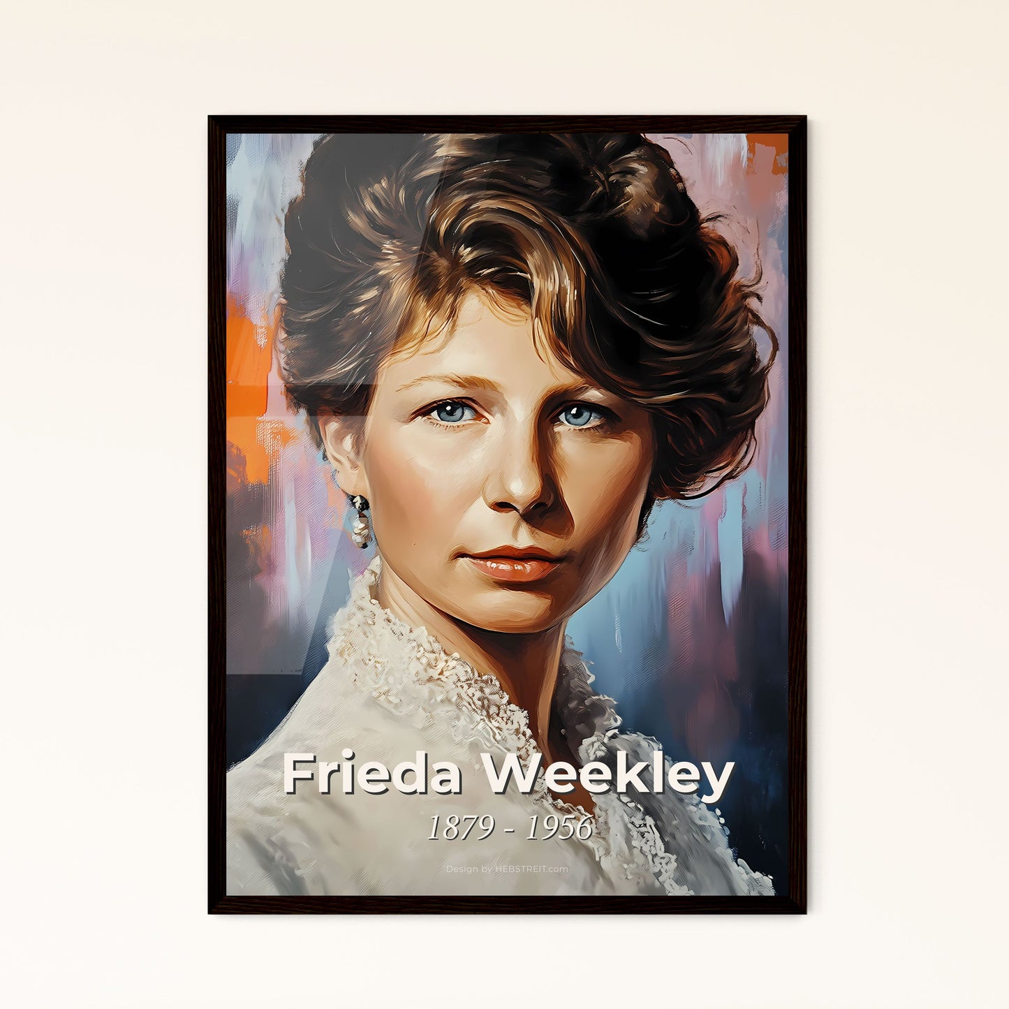 Portrait of Frieda Weekley, 1879 - 1956. Impressionistic painting of a woman with short brown hair.