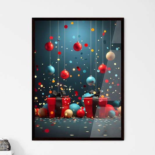 Colorful Presents with Ornaments for Friends - Framed Art Print