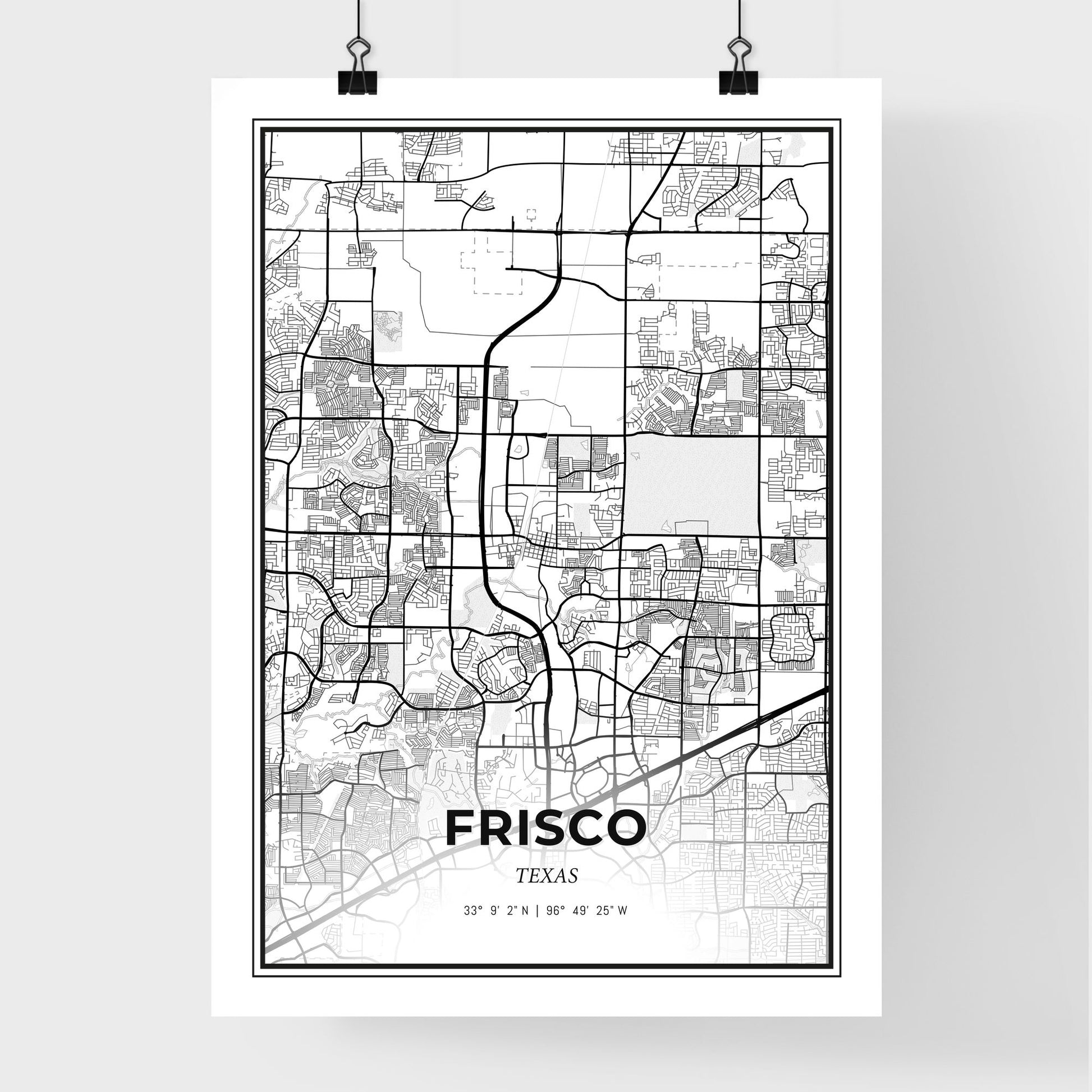 Frisco Texas - Premium City Map Poster