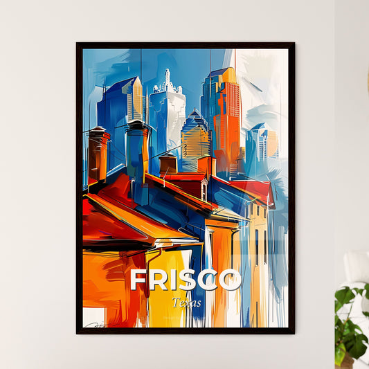 Vibrant Frisco, Texas - A Painting Of A City Skyline