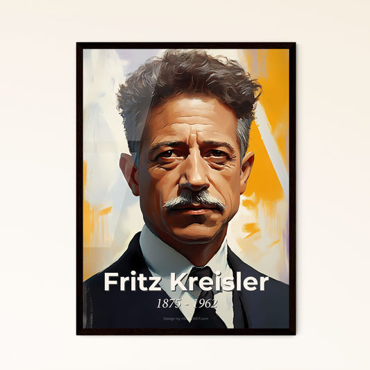 Portrait of Fritz Kreisler, 1875 - 1962. Impressionistic painting of a man in a suit and tie.