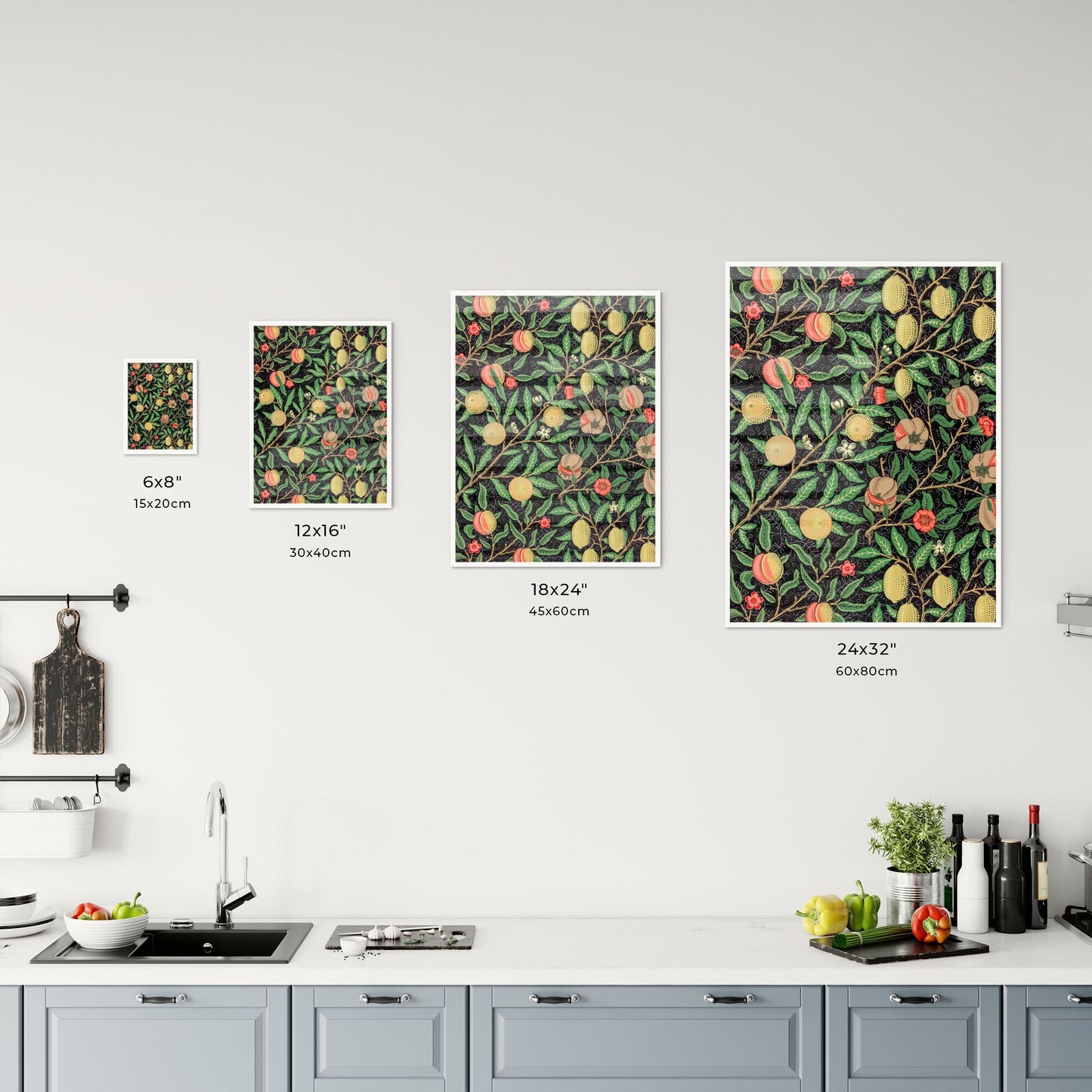 Fruit Pattern by William Morris Size Chart