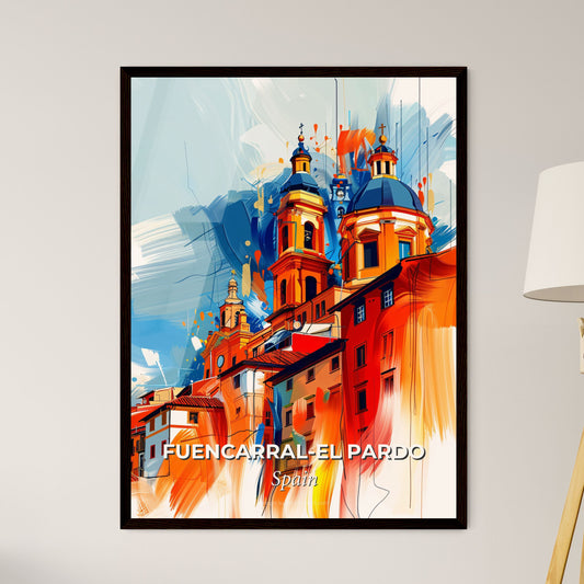 Vibrant Fuencarral-El Pardo, Spain - A Painting Of A Building With Blue Domes