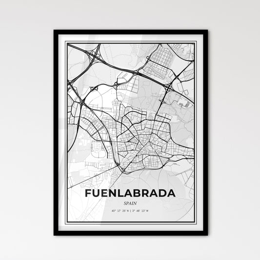 Fuenlabrada Spain - Scandinavian Style City Map for Modern Home Decor