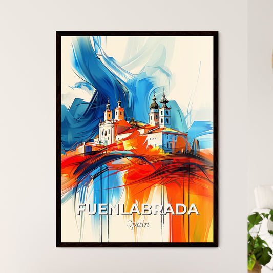 Vibrant Fuenlabrada, Spain - A Painting Of A Building With A Colorful Background