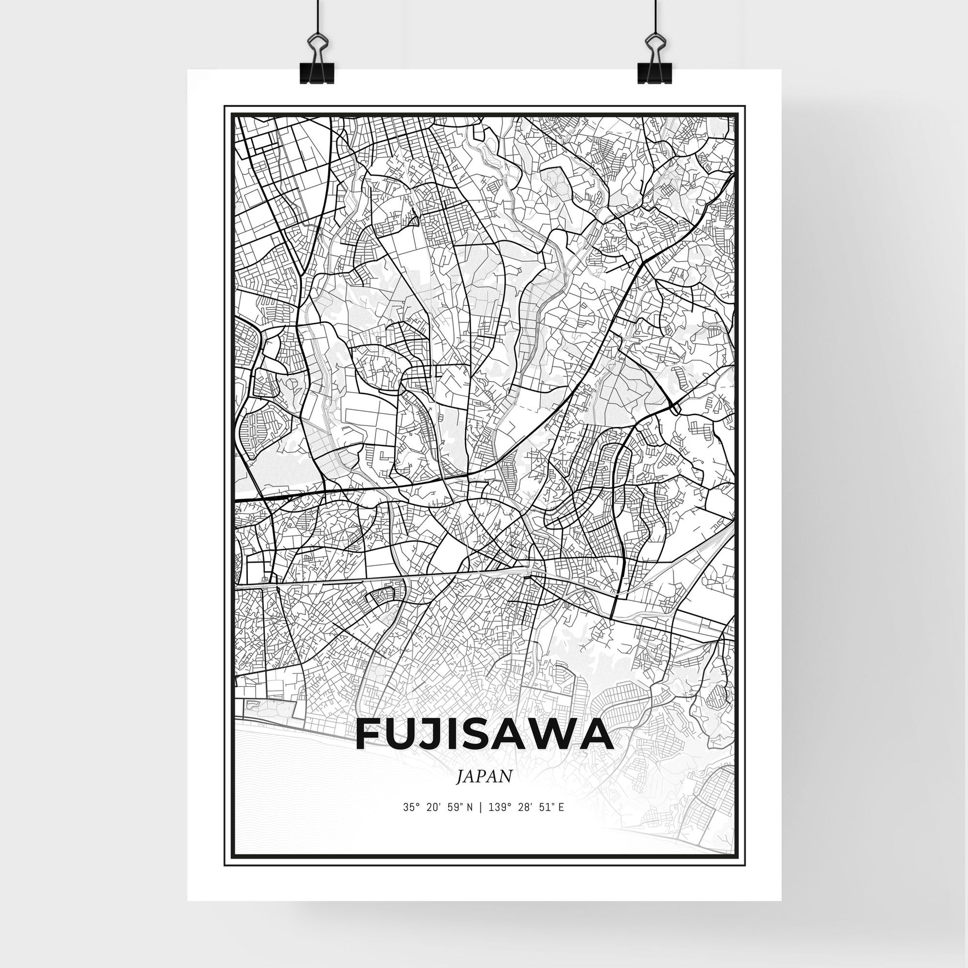 Fujisawa Japan - Premium City Map Poster