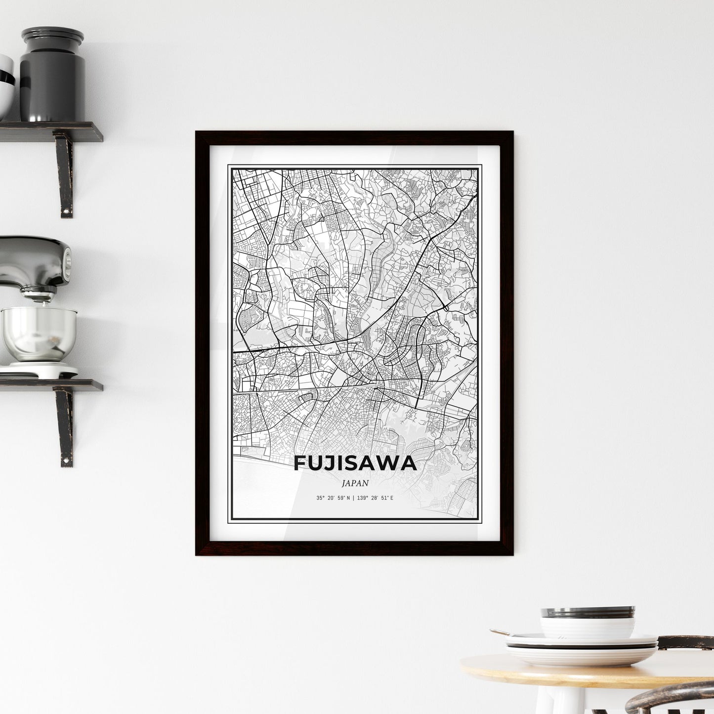 Fujisawa Japan - Minimal City Map