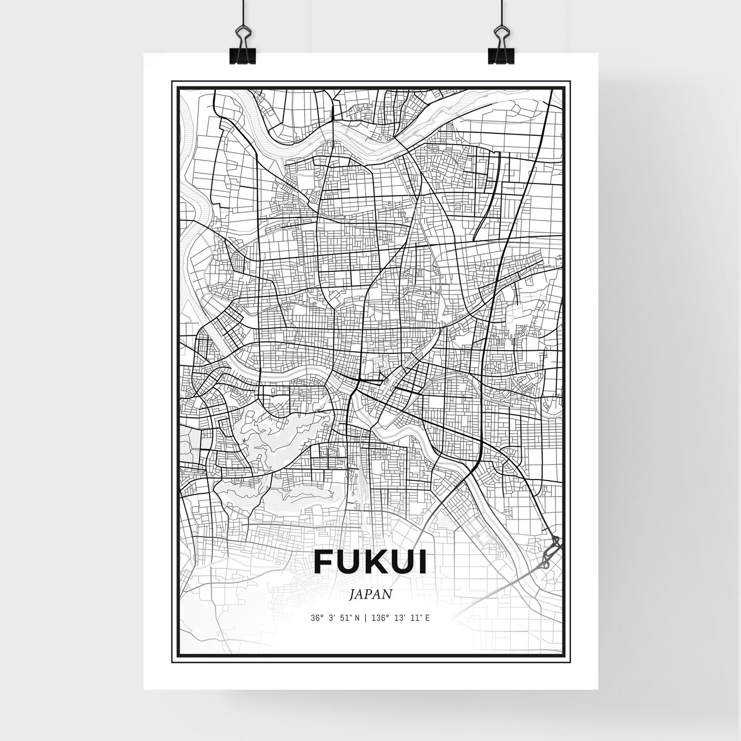 Fukui Japan - Premium City Map Poster