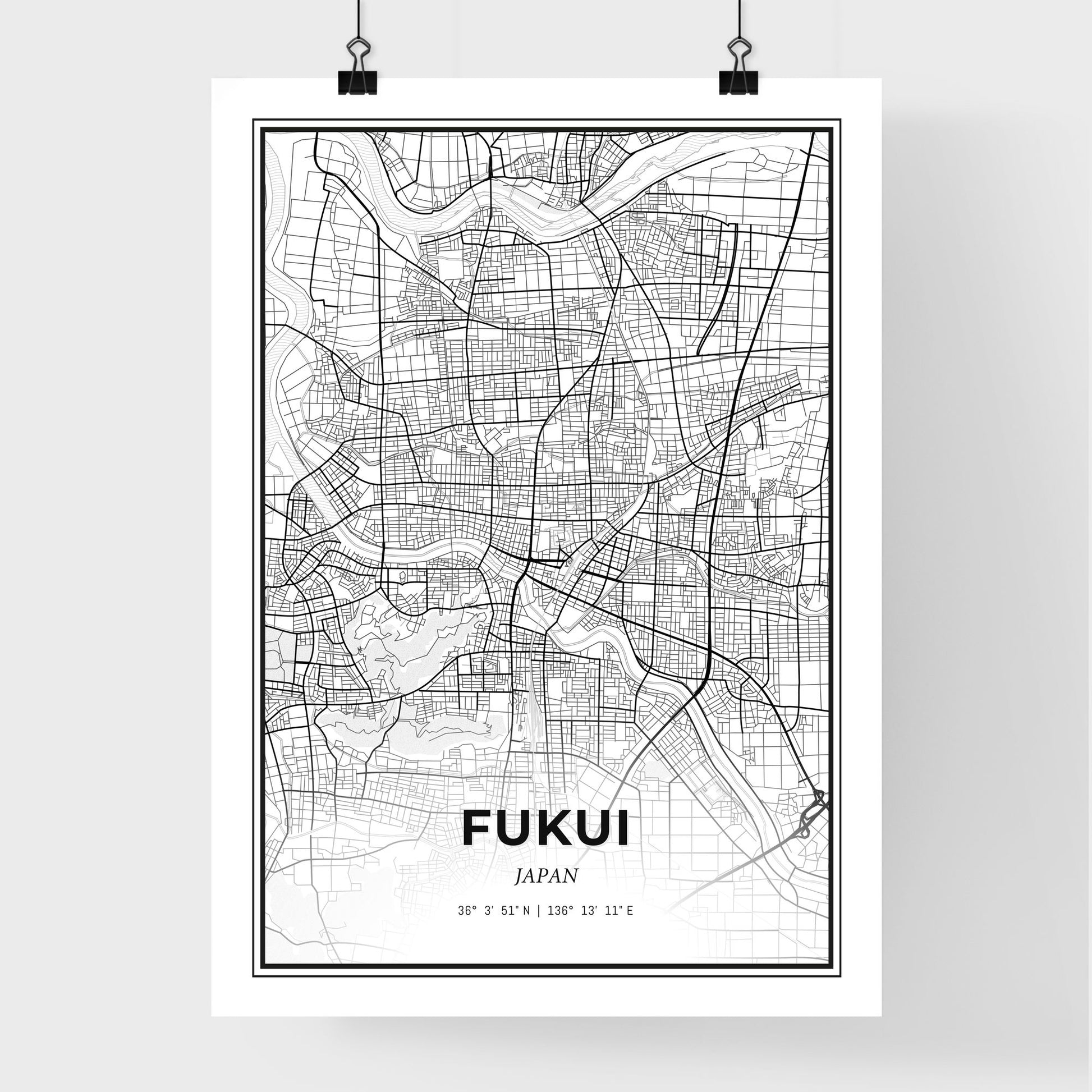 Fukui Japan - Premium City Map Poster