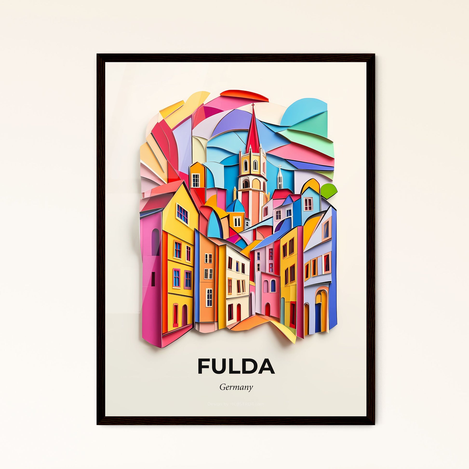 Vivid Fulda, Germany - a colorful city with a clock on the wall