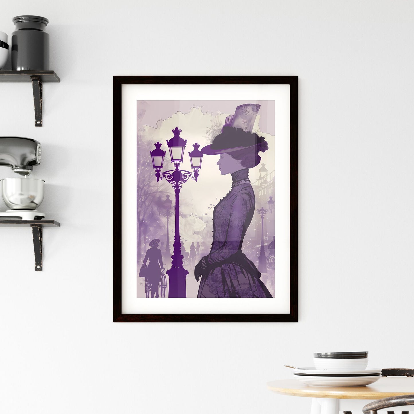 1920s Retro Romantic Girl in Hat, Champs Elysees Portrait with Cinematic Light & Halftone, Vibrant Artistic Painting - 170 characters Default Title