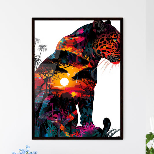 Side silhouette vibrant pop a Wall Art