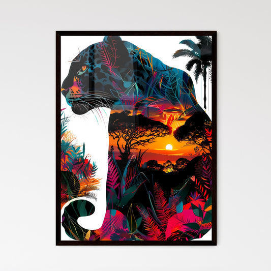 Vibrant Pop Art Panther Silho Wall Art