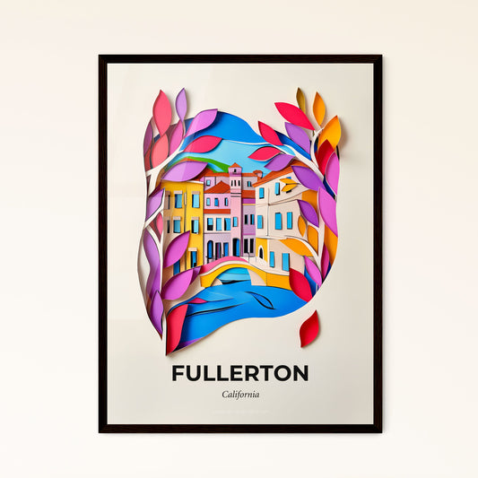 Vivid Fullerton, California - a paper cut of a city with a bridge