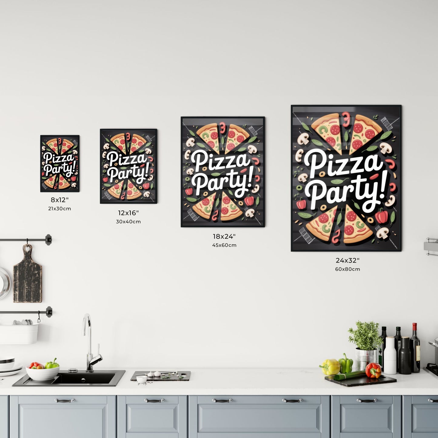 Fun and Engaging Pizza Party Celebration Illustration with Tasty Ingredients and Bold Typography. Chart