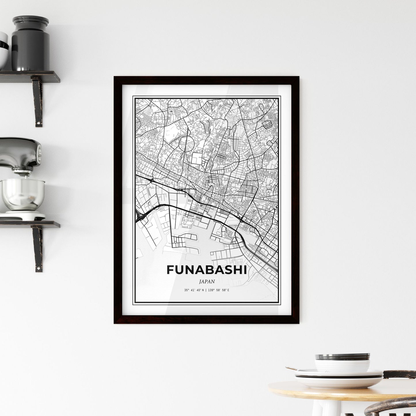 Funabashi Japan - Minimal City Map