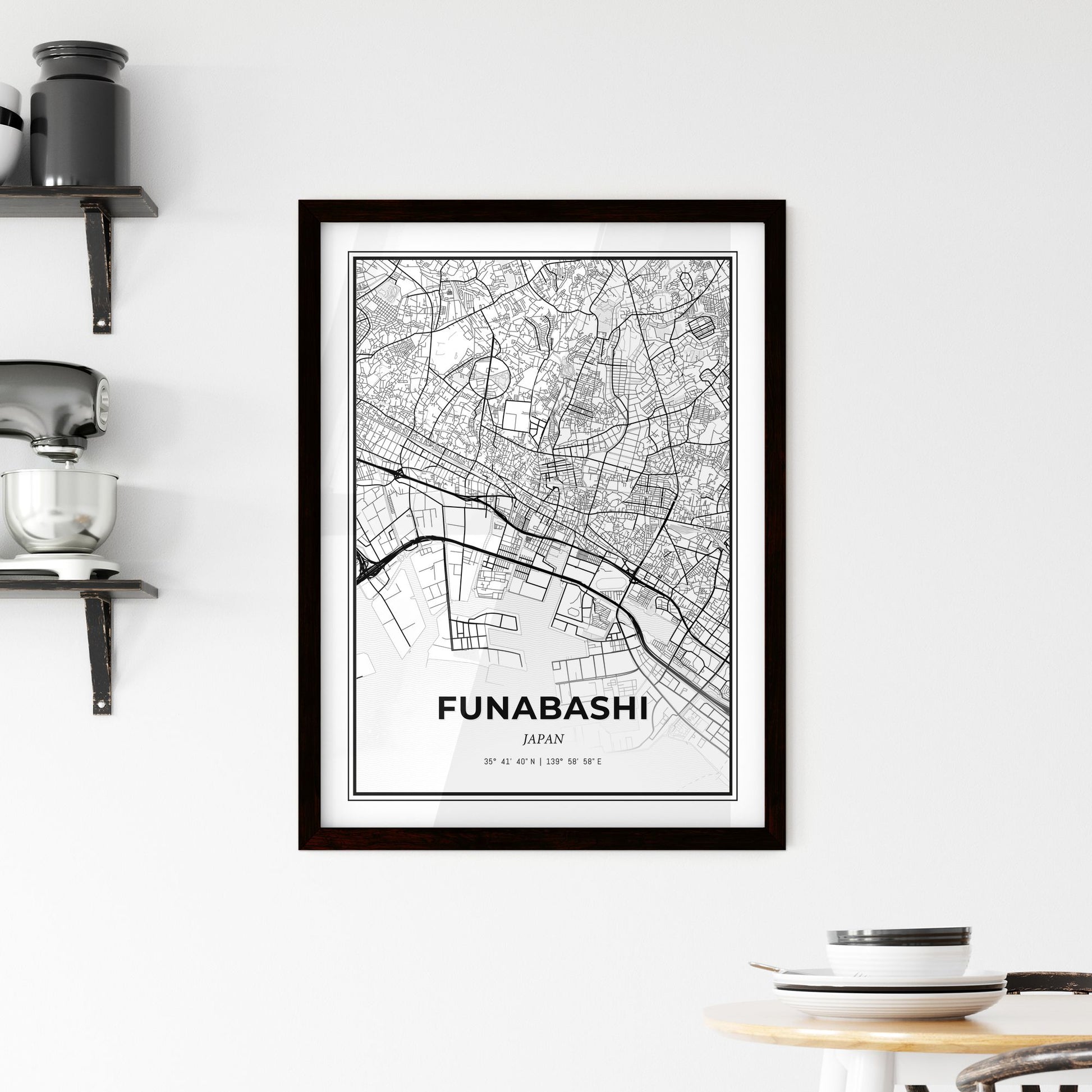 Funabashi Japan - Minimal City Map