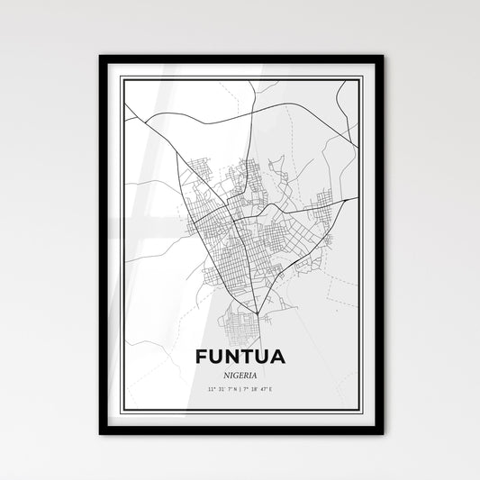 Funtua Nigeria - Scandinavian Style City Map for Modern Home Decor