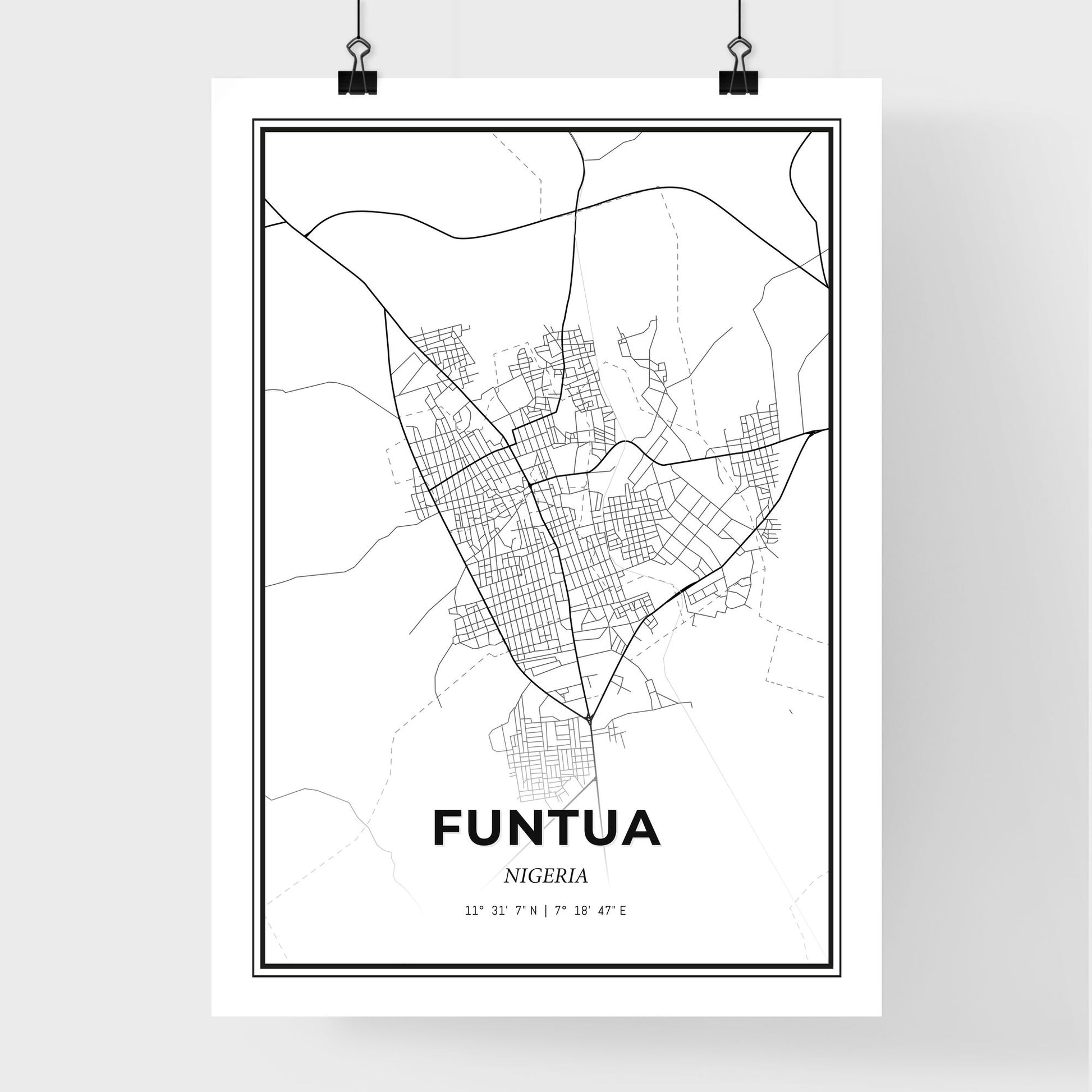 Funtua Nigeria - Premium City Map Poster