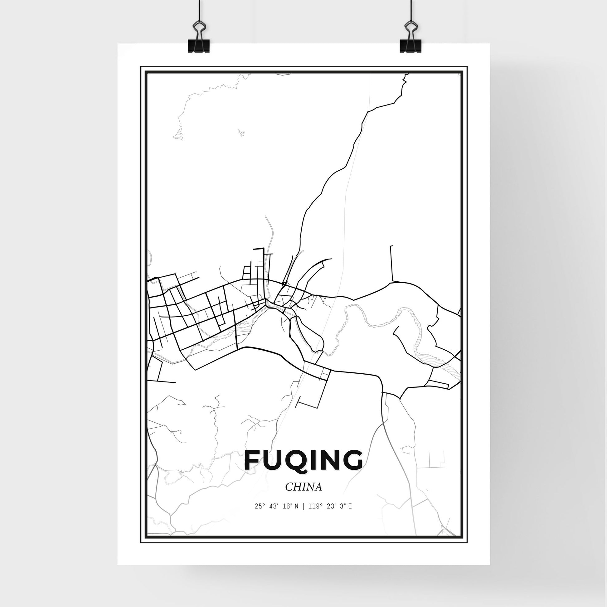 Fuqing China - Premium City Map Poster