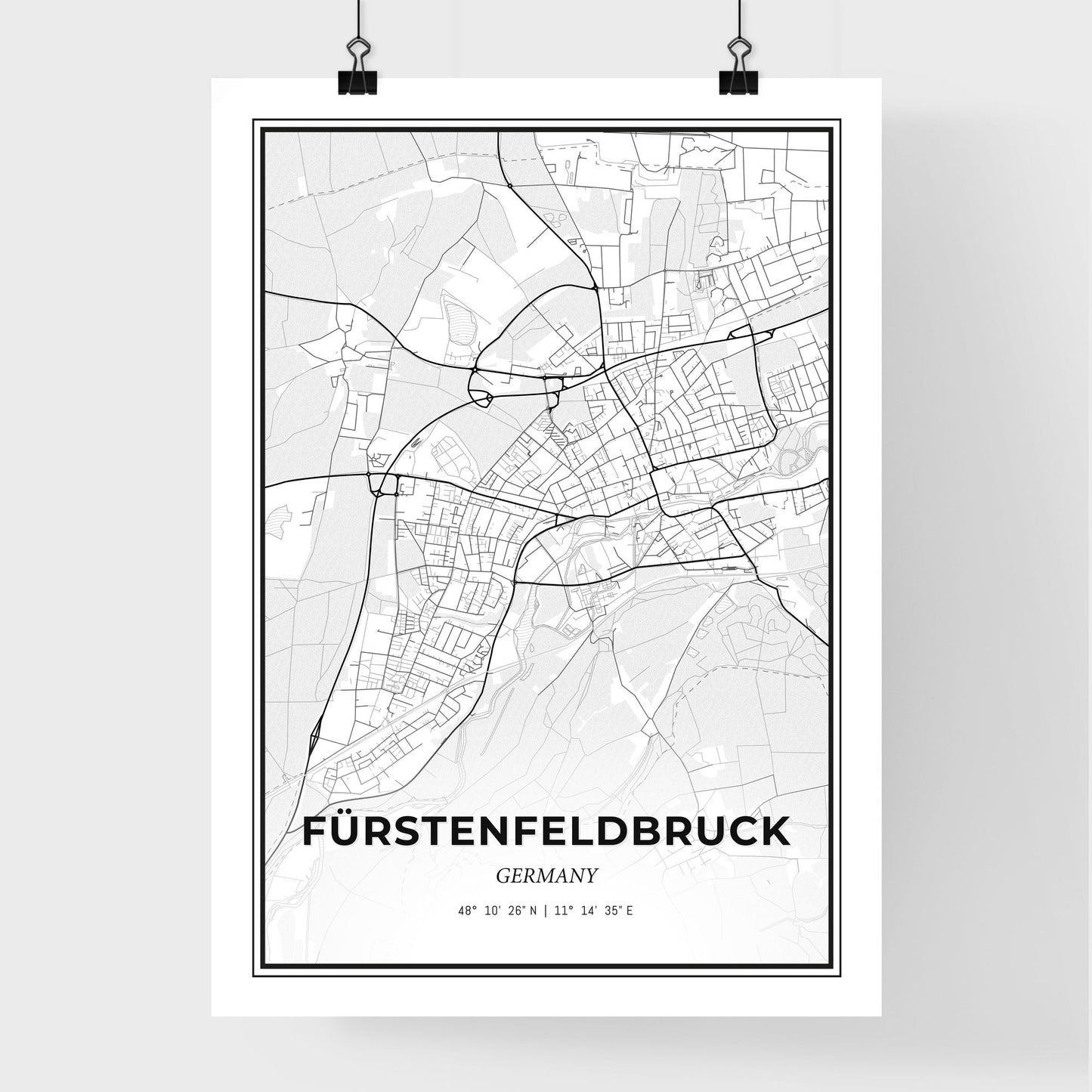 Furstenfeldbruck Germany - Premium City Map Poster