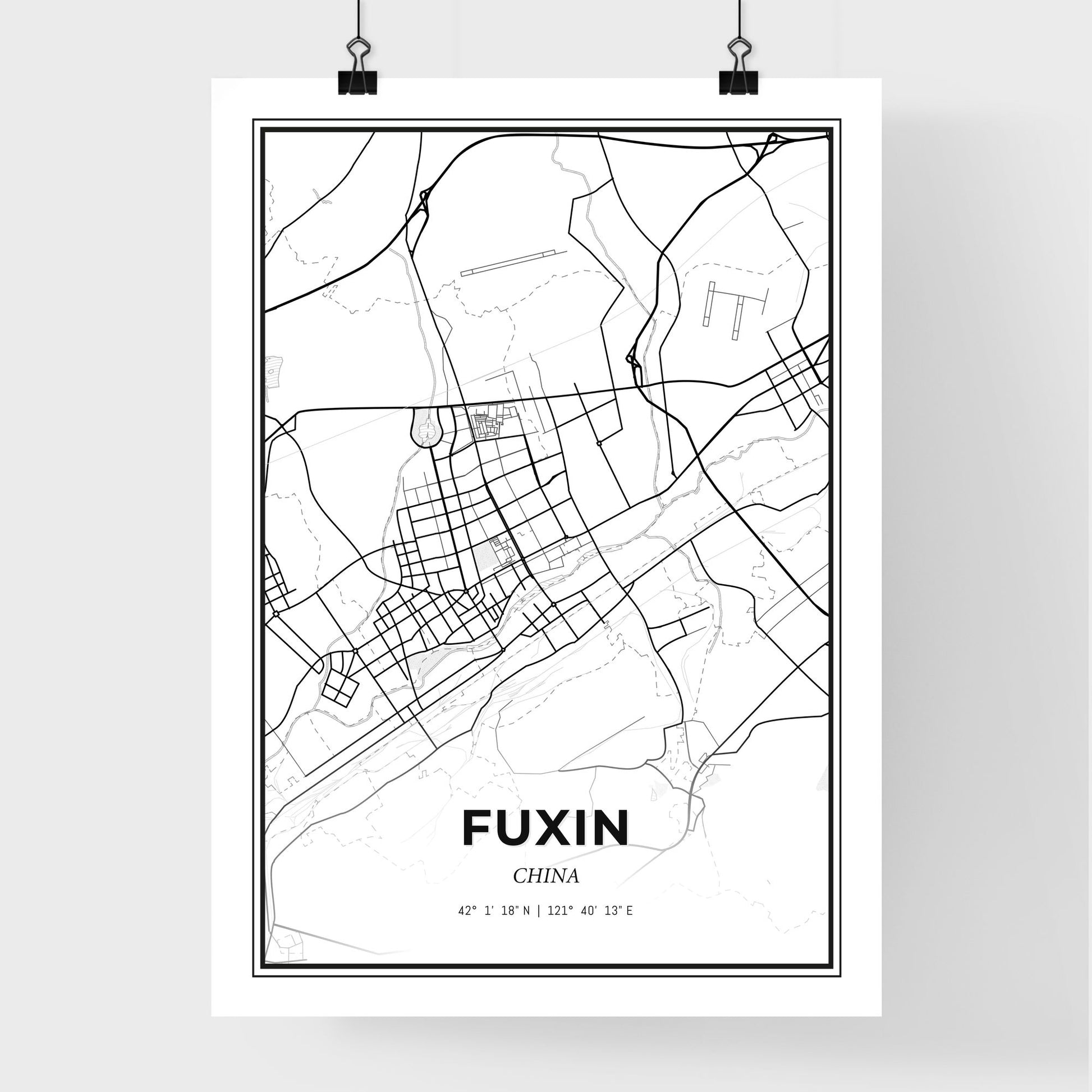 Fuxin China - Premium City Map Poster