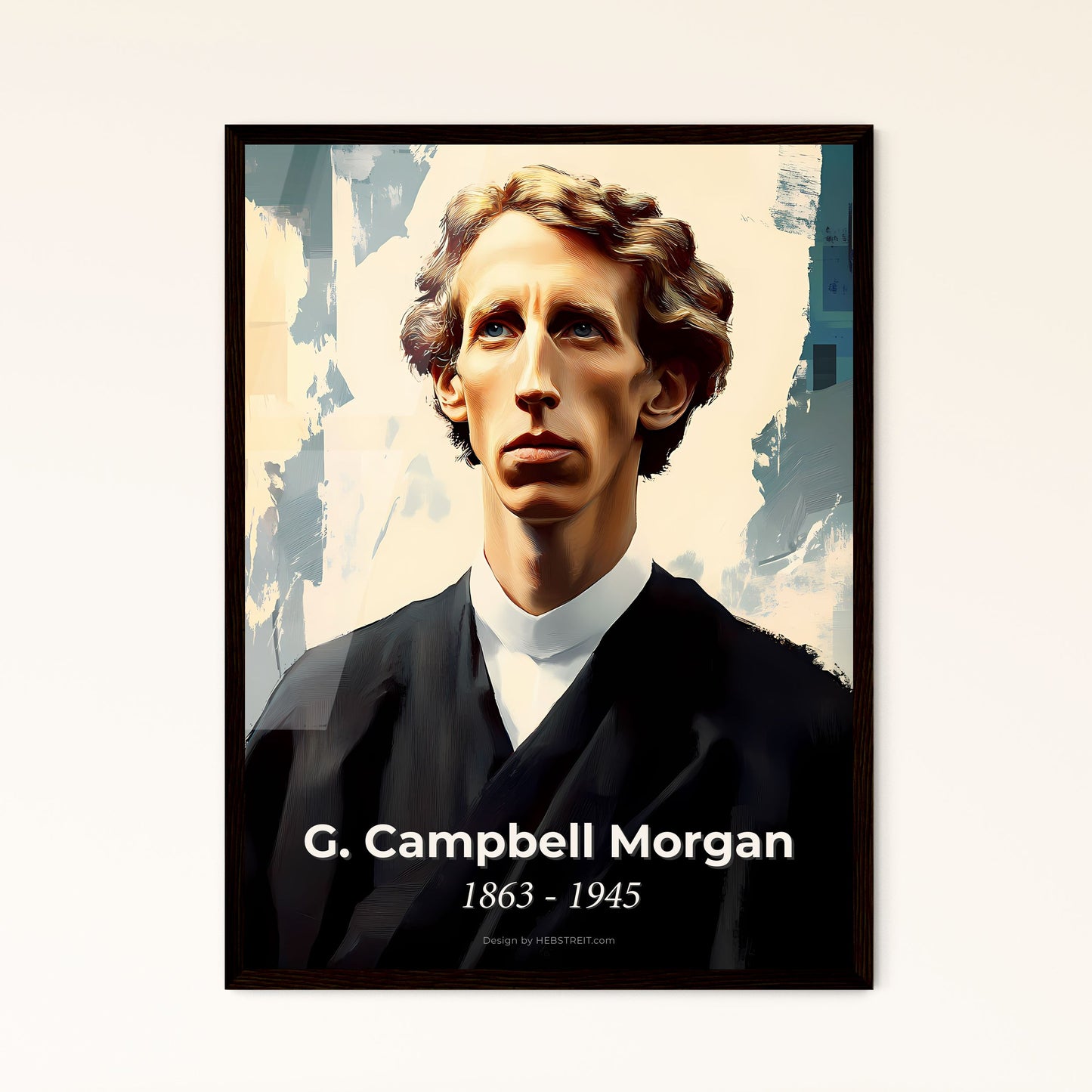 Portrait of G. Campbell Morgan, 1863 - 1945. Impressionistic painting of a man in a black robe.