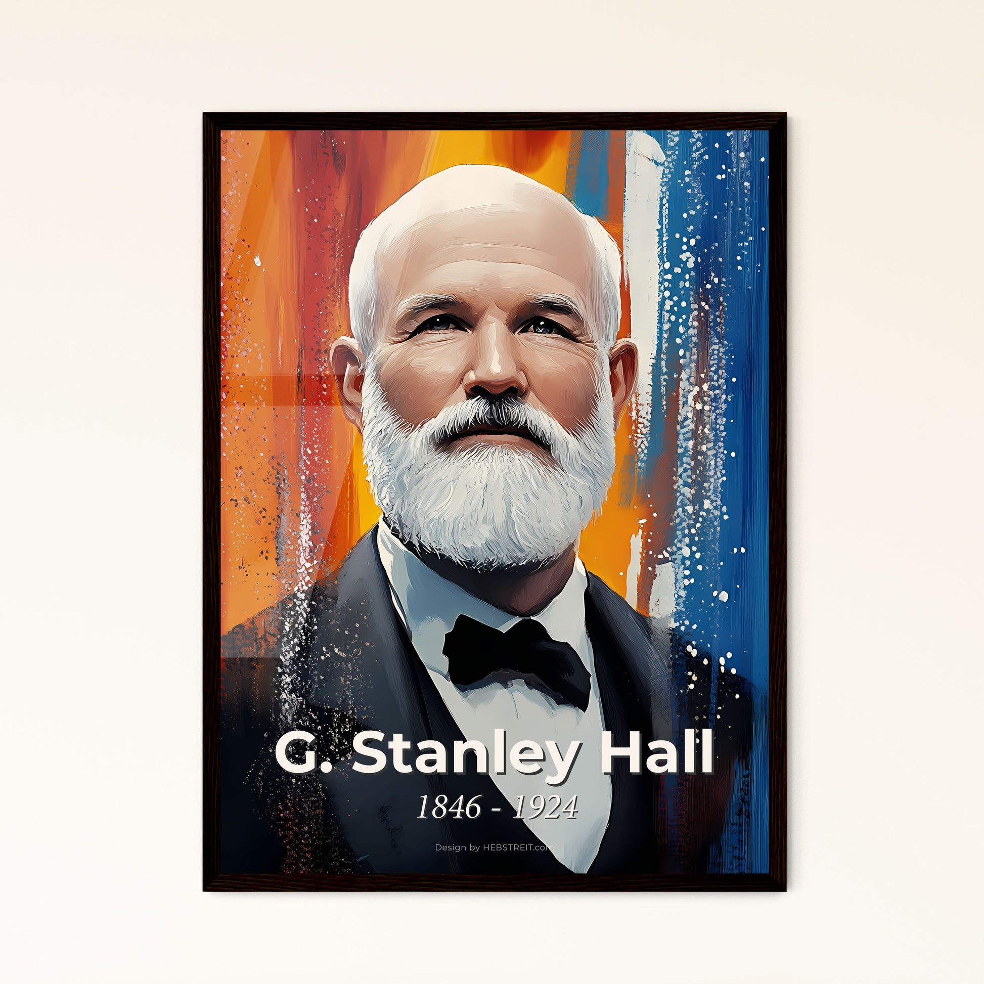 Portrait of G. Stanley Hall, 1846 - 1924. Impressionistic painting of a man in a suit.