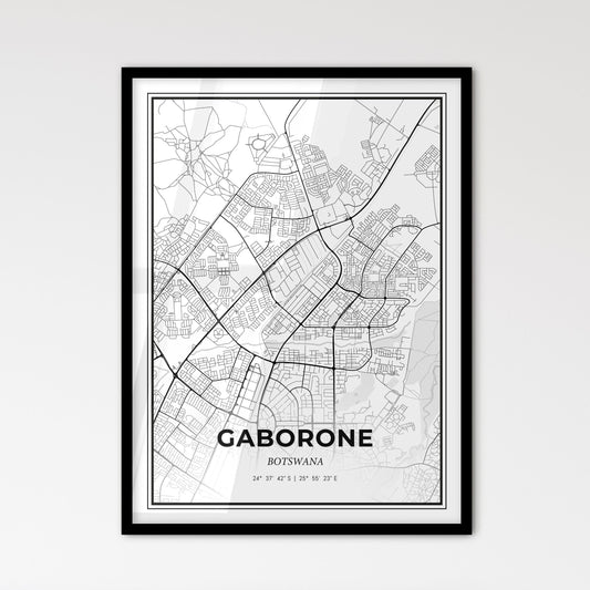 Gaborone Botswana - Scandinavian Style City Map for Modern Home Decor