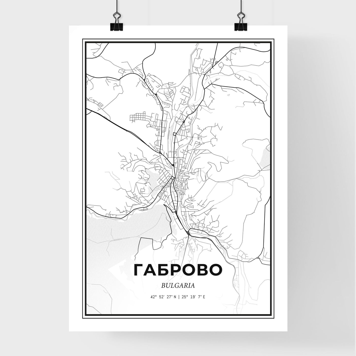 Gabrovo Bulgaria - Premium City Map Poster