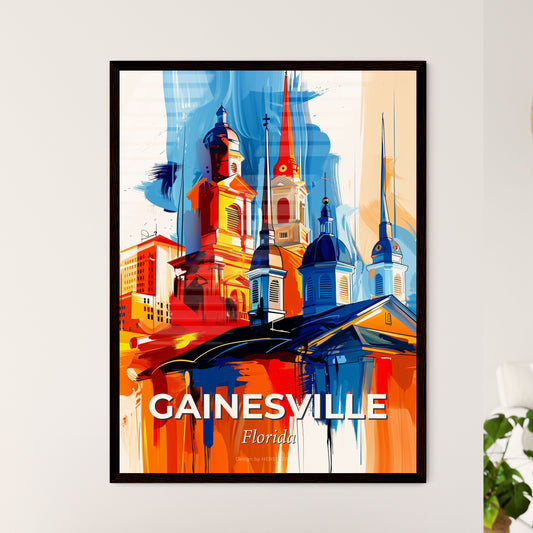 Vibrant Gainesville, Florida - A Painting Of A Building With Towers And Spires