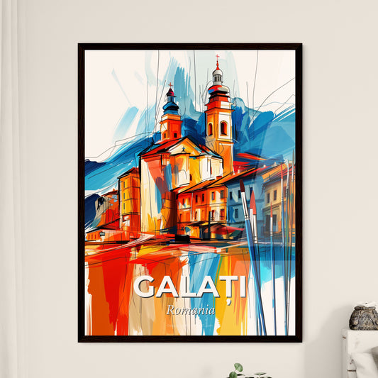 Vibrant Galați, Romania - A Painting Of A Building