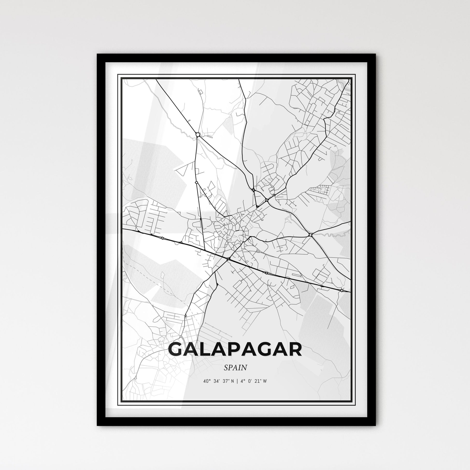 Galapagar Spain - Scandinavian Style City Map for Modern Home Decor