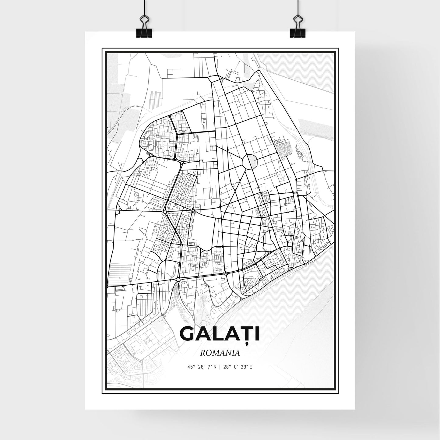 Galați Romania - Premium City Map Poster