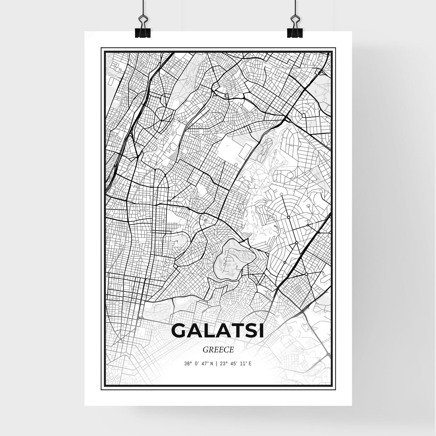 Galatsi Greece - Premium City Map Poster