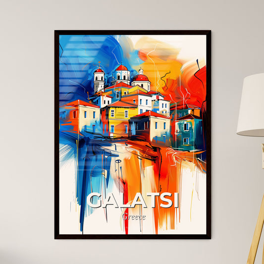 Vibrant Galatsi, Greece - A Painting Of A Building