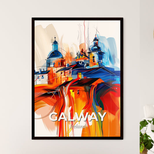 Vibrant Galway, Ireland - A Painting Of A Building With A Colorful Background