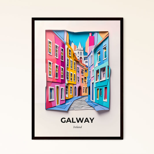 Vivid Galway, Ireland - a colorful city street with a clock tower