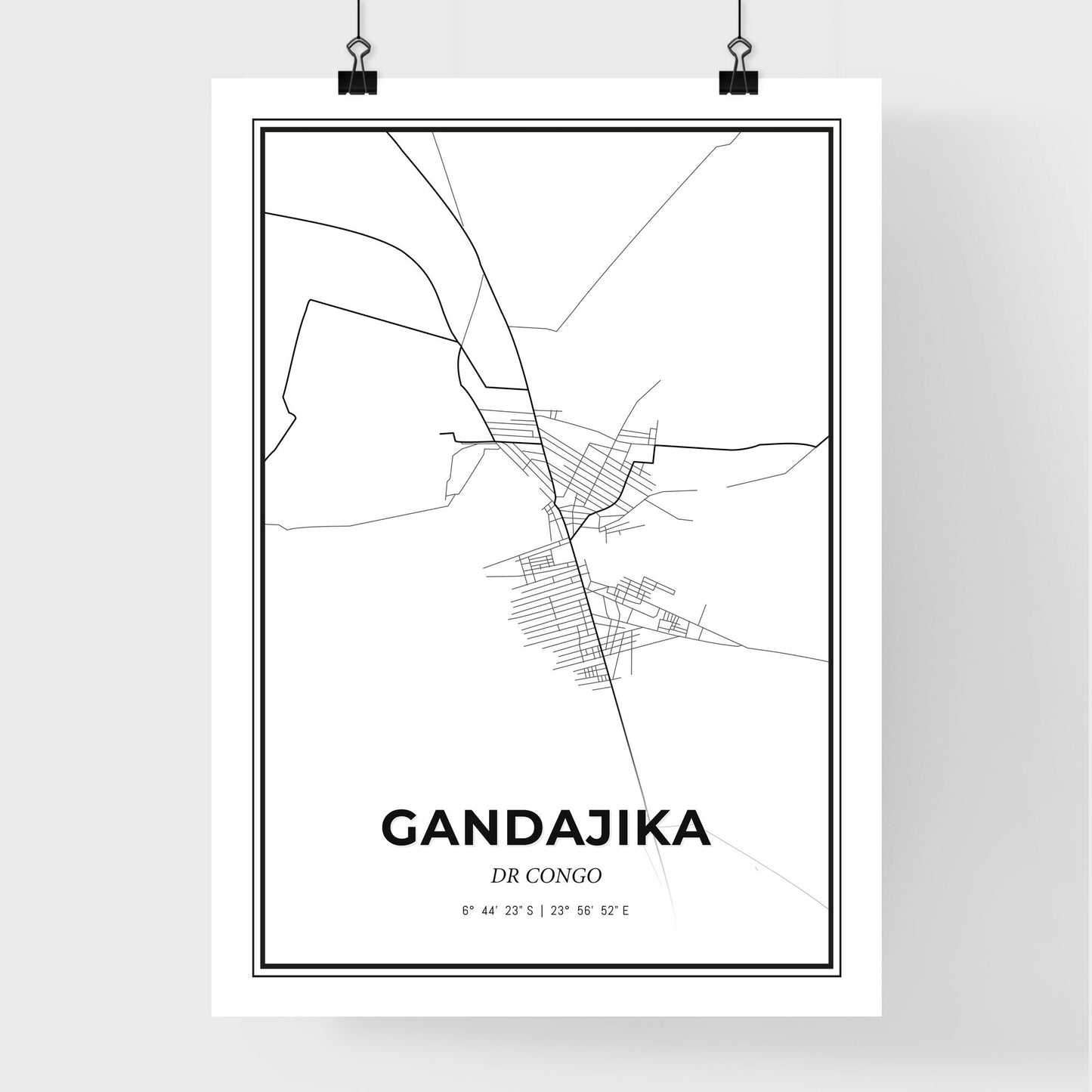 Gandajika DR Congo - Premium City Map Poster