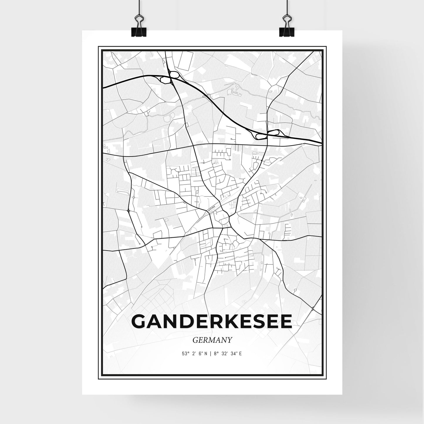 Ganderkesee Germany - Premium City Map Poster