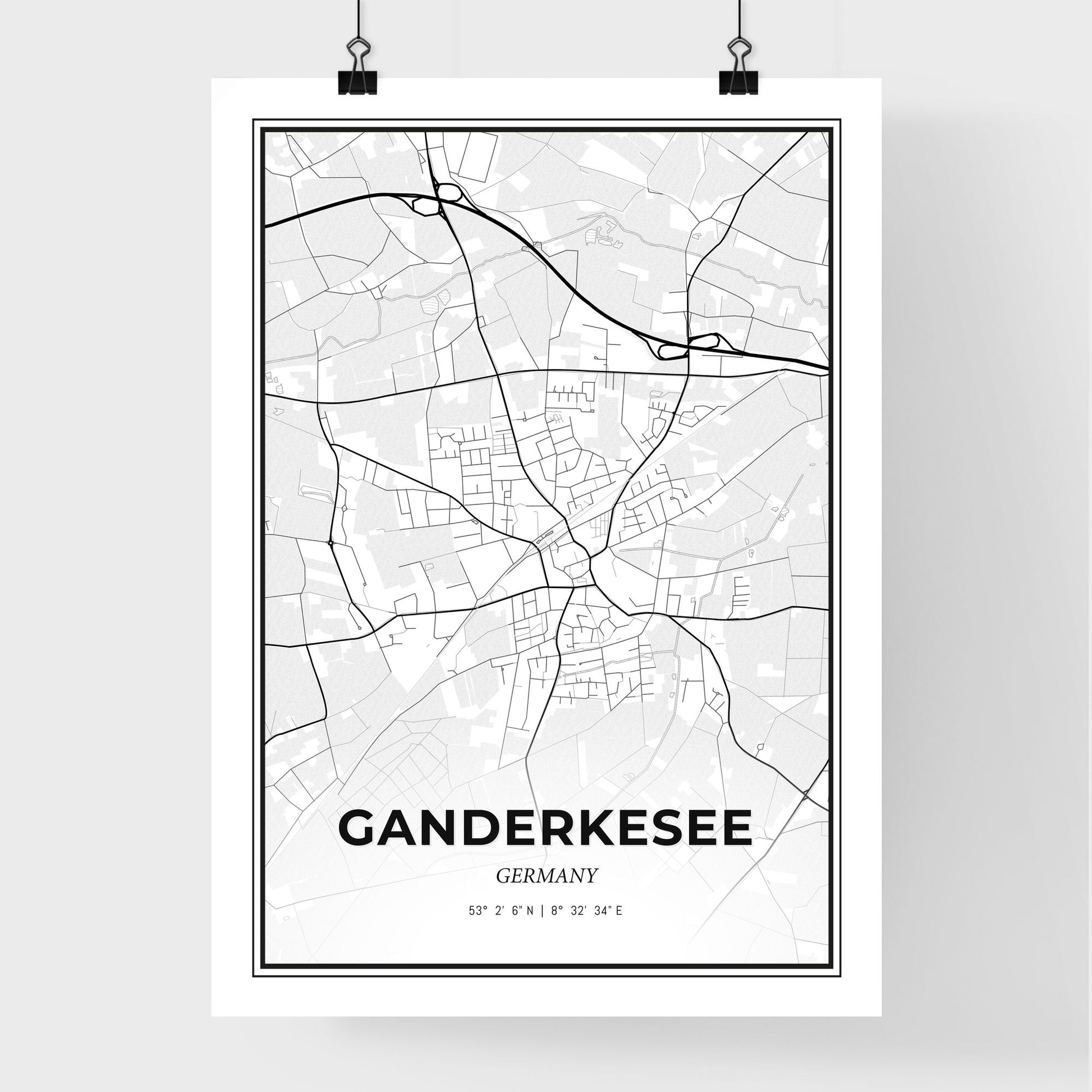 Ganderkesee Germany - Premium City Map Poster