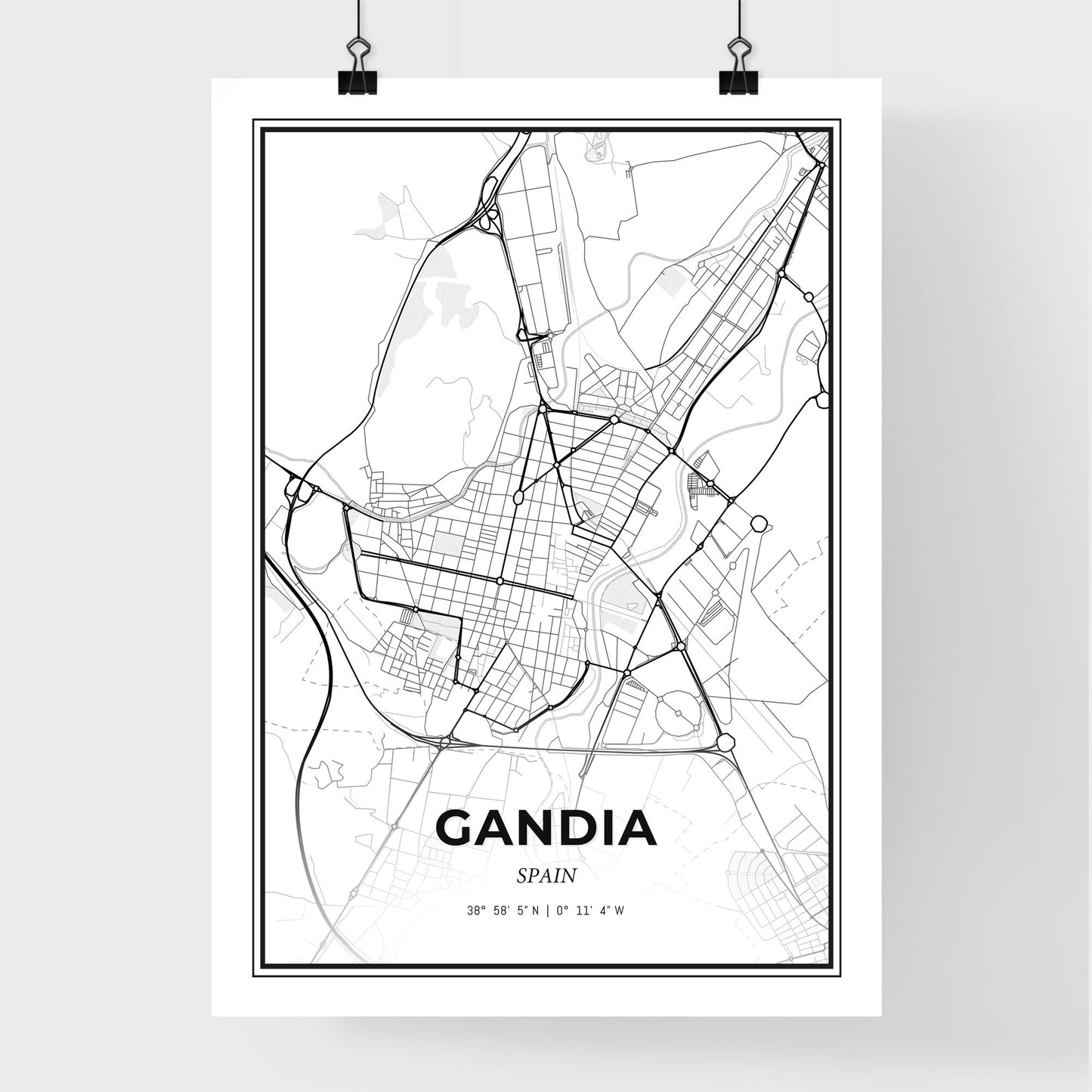 Gandia Spain - Premium City Map Poster