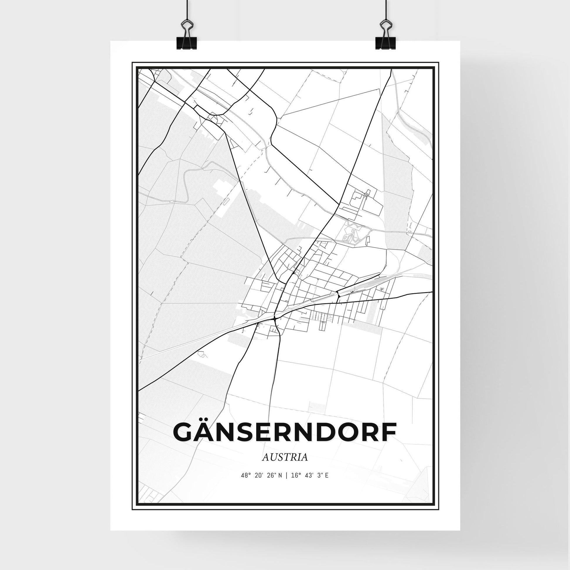 Gänserndorf Austria - Premium City Map Poster