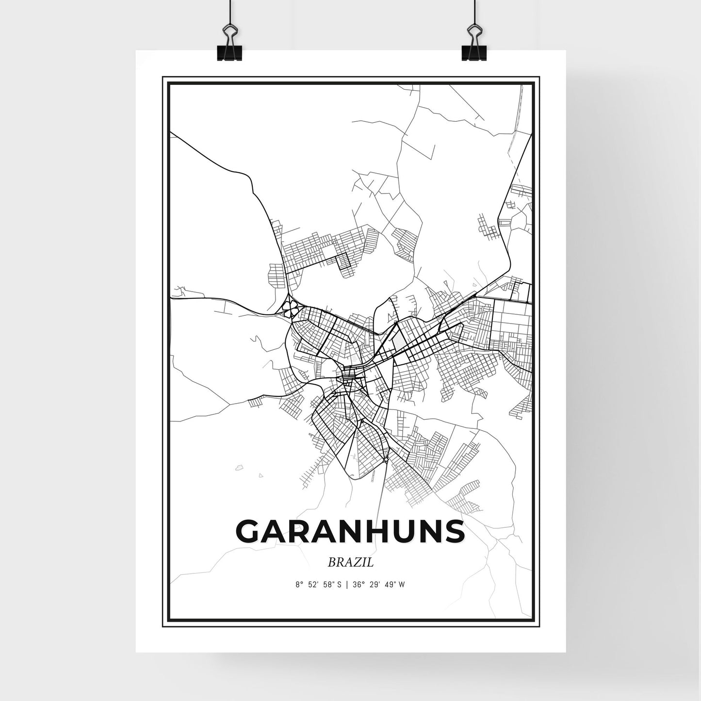 Garanhuns Brazil - Premium City Map Poster