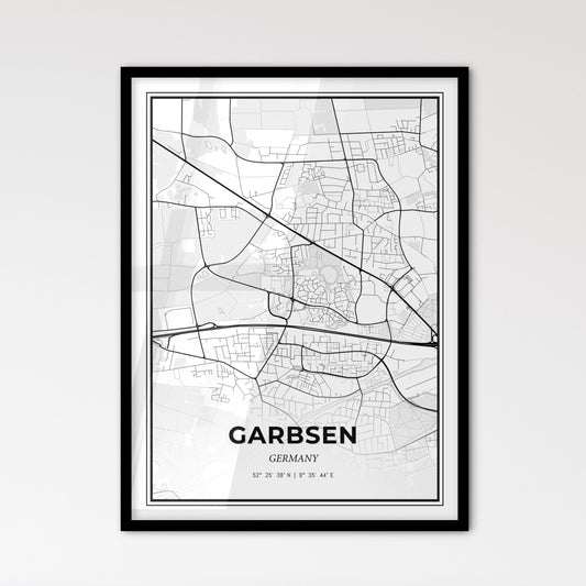 Garbsen Germany - Scandinavian Style City Map for Modern Home Decor