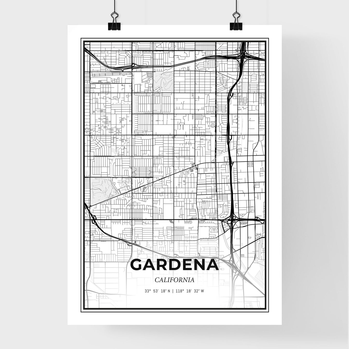 Gardena California - Premium City Map Poster